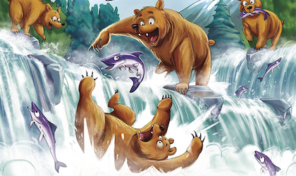 Grizzly: Lachsfang am Wasserfall